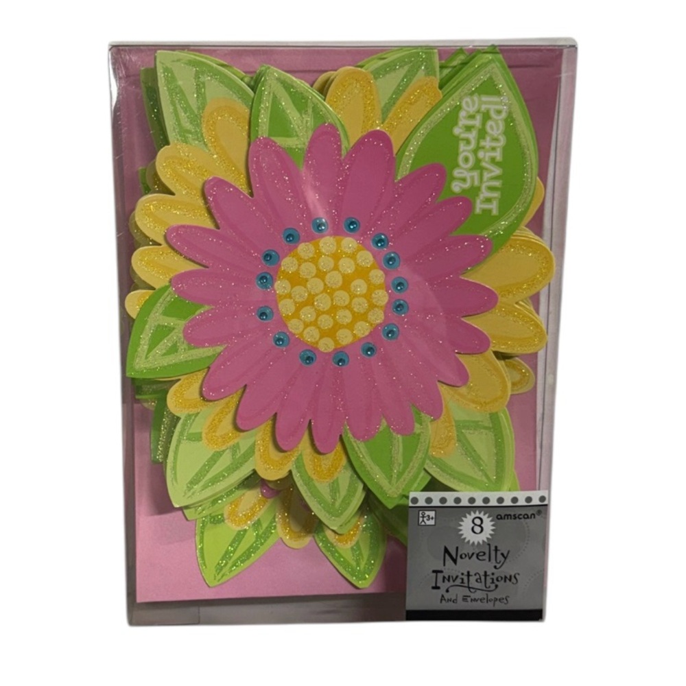 Amscan novelty invitations and envelopes. Set of 8 brand new in packaging.